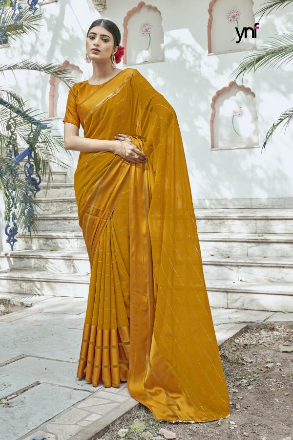 Ynf Gandhari Mukaish Stylish Fancy Party Wear Georgette Latest Saree Collection